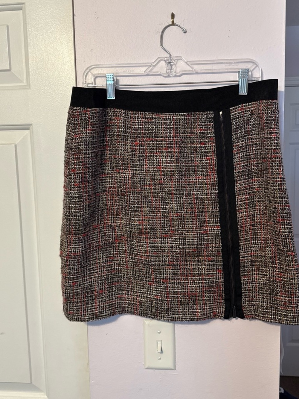 Liz Claiborne Black and Red Tweed Mini Skirt vintage